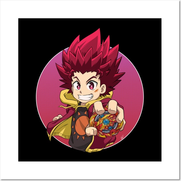 Hyuga Asahi with Super Hyperion from Beyblade Burst Superking Wall Art by Kaw_Dev